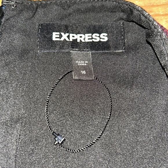 Express Womens Multi Color Mini Skirt Bow Tie on Side Size 16 - Picture 6 of 9